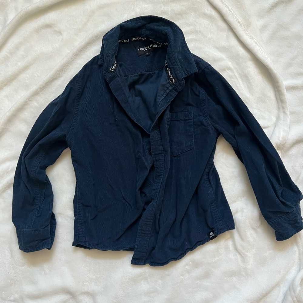 Navy Button-Up Shirt Boys